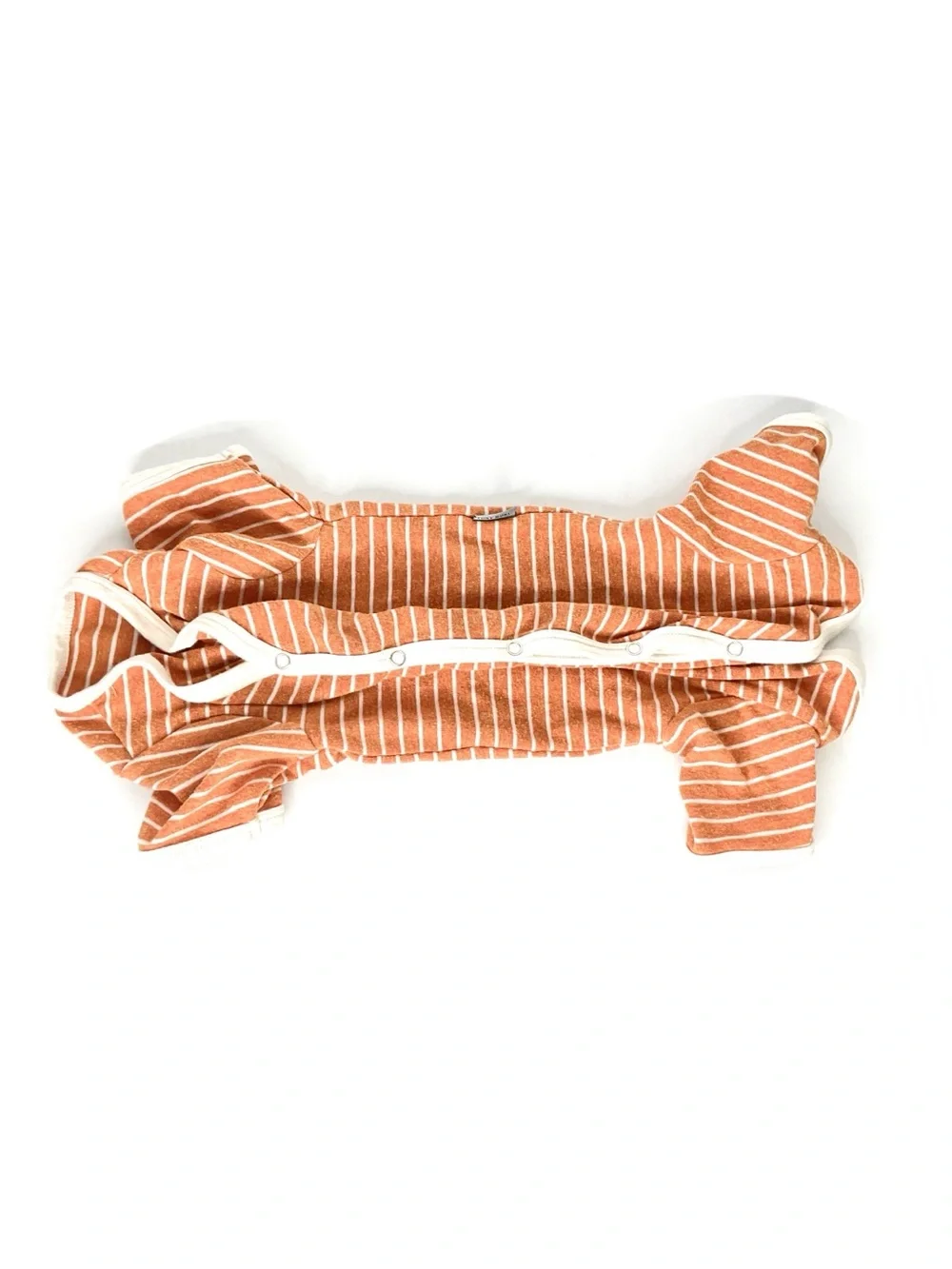 Striped Tan & Cream Dog Onesie - Cozy Pet Jumpsuit